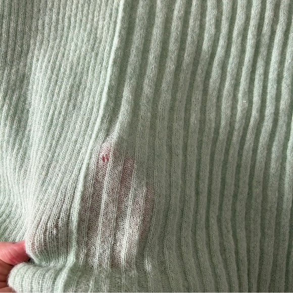 Helmut Lang Mint Green Wrap Button Alpaca Sweater - Picture 8 of 8